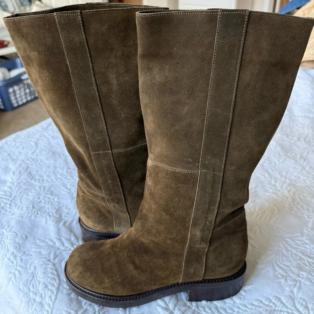 Marni Brown Suede with Lug Sole Boots. Size 5